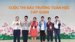 Niềm vui của học sinh trường Tiểu học Hoàng Hoa Thám khi được tham dự vòng chung kết sân chơi “Đấu trường toán học” quận Ba Đình