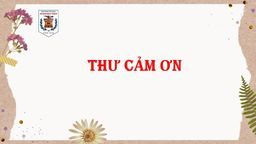 Thư cảm ơn!