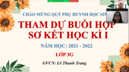 Khối 3 Trường TH Hoàng Hoa Thám tổ chức cuộc họp CMHS cuối học kì I năm học 2021 - 2022