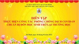Trường Tiểu học Hoàng Hoa Thám vẫn đang thực hiện những "Công tác phòng chống dịch Covid-19'' để chuẩn bị cho học sinh quay trở lại trường học vào một ngày sớm nhất