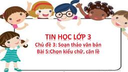 Bài giảng môn Tin học lớp 3 - Tuần 23