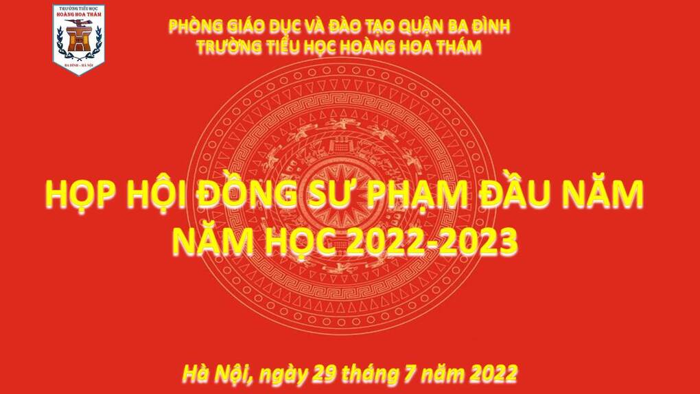 Buổi họp Hội đồng sư phạm tháng 8 năm 2022