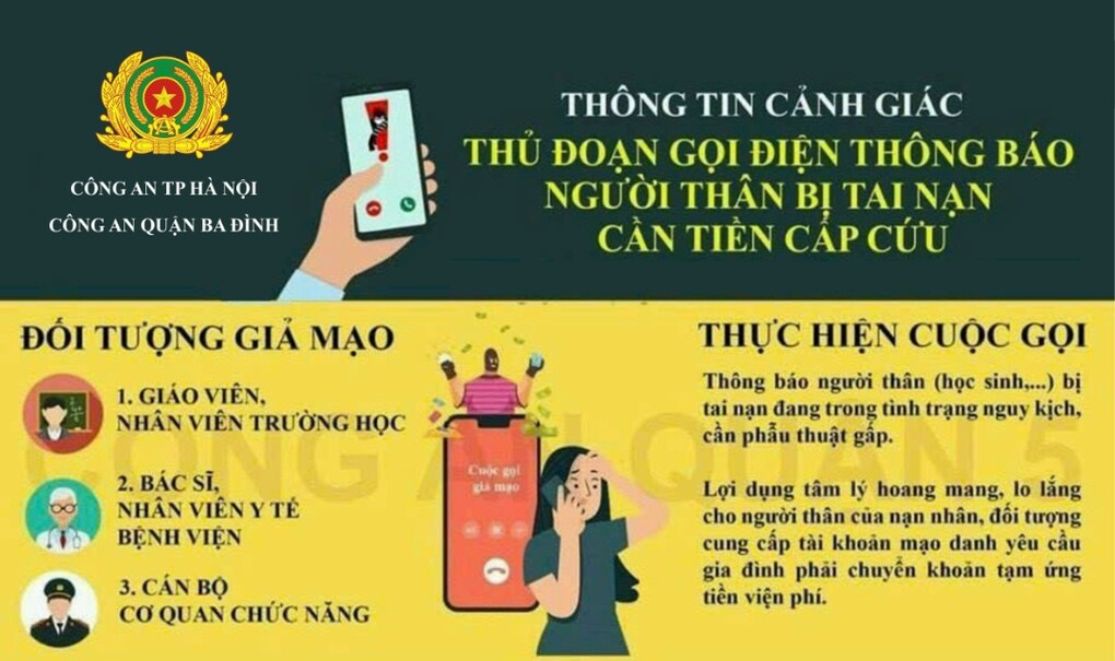 Hãy cảnh giác với thủ đoạn gọi điện thông báo người thân bị tai nạn cần tiền cấp cứu