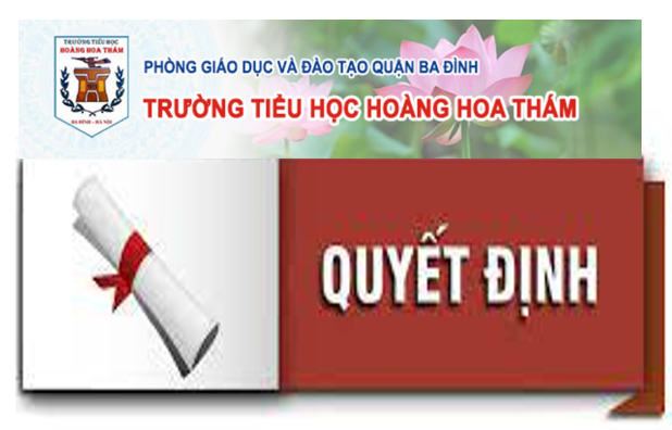 Quyết định Công bố công khai Danh mục "Sách giáo khoa chương trình GDPT 2018" sử dụng tại Trường Tiểu học Hoàng Hoa Thám năm học 2023-2024