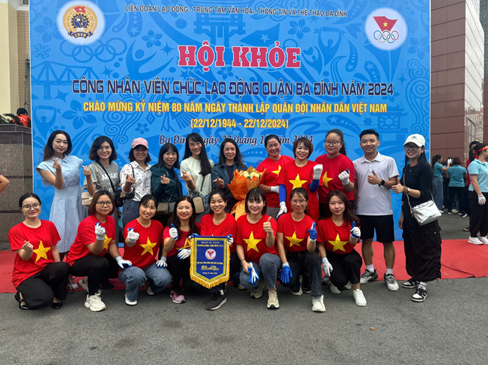 Trường Tiểu học Hoàng Hoa Thám tham gia Hội khỏe Công nhân viên chức người lao động năm 2024 của Quận Ba Đình.