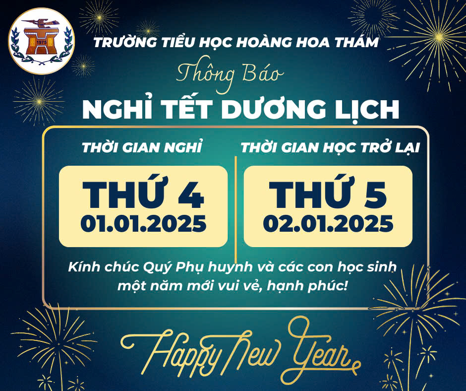 Thông báo nghỉ Tết Dương lịch năm 2025