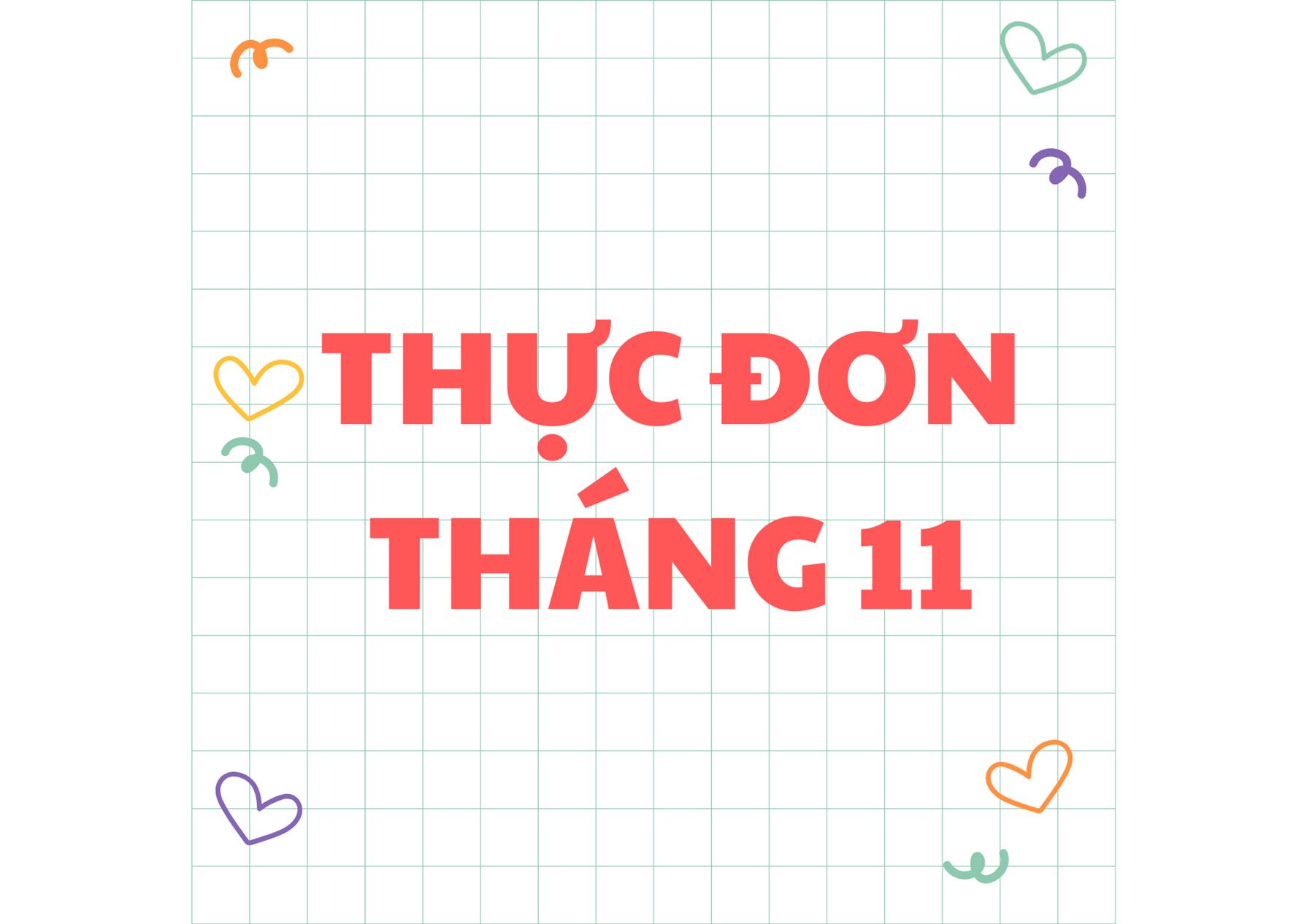 Thực đơn tuần 4 tháng 11