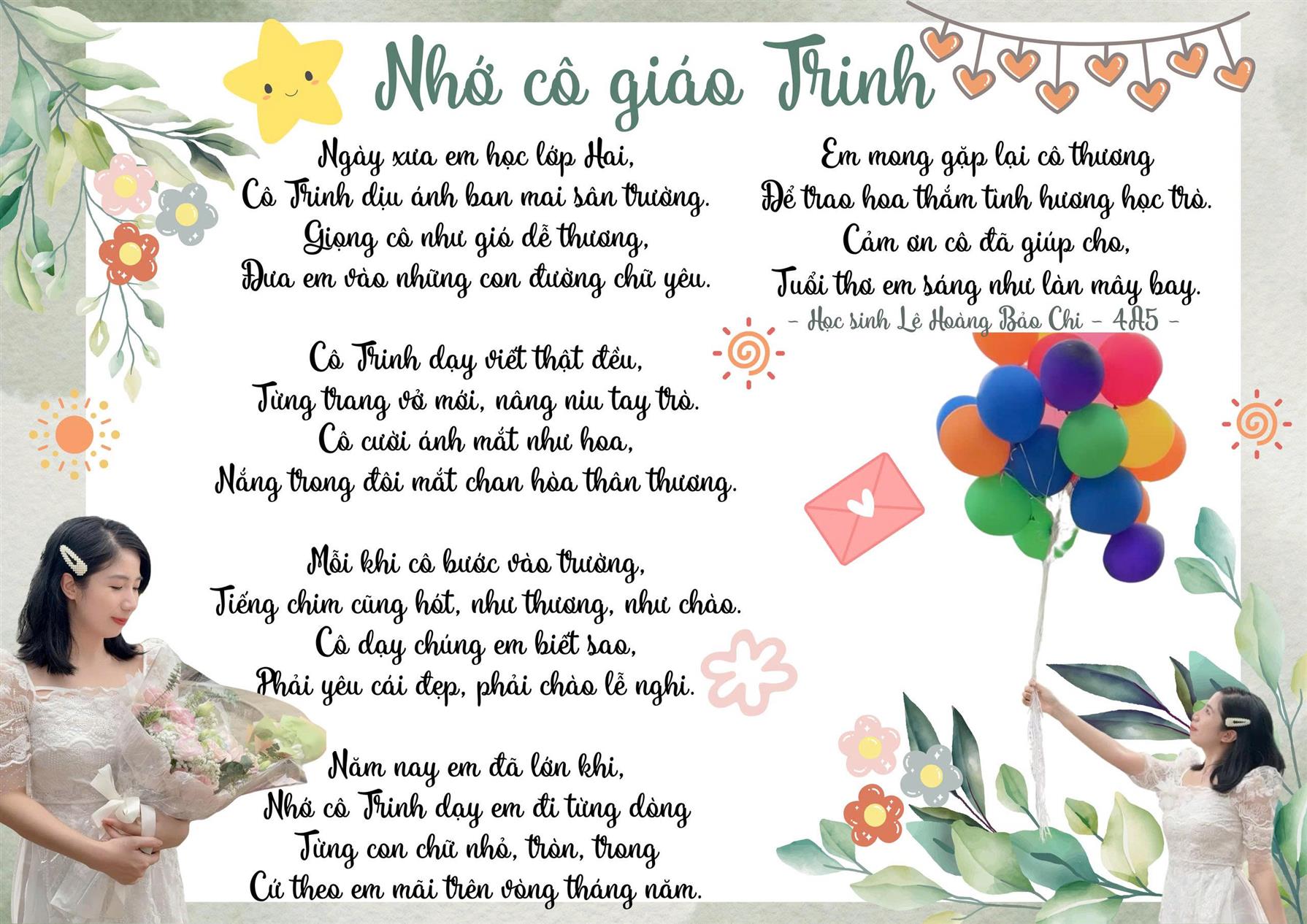 Lớp 4A5 - Bài dự thi: "Nhớ cô giáo Việt Trinh"