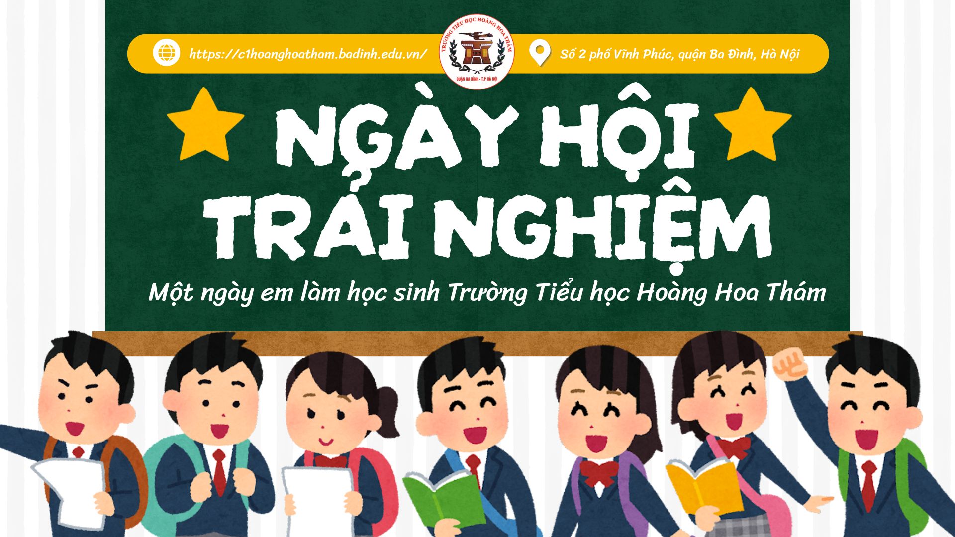 Thư mời học sinh Mầm non tham quan trải nghiệm Trường Tiểu học Hoàng Hoa Thám