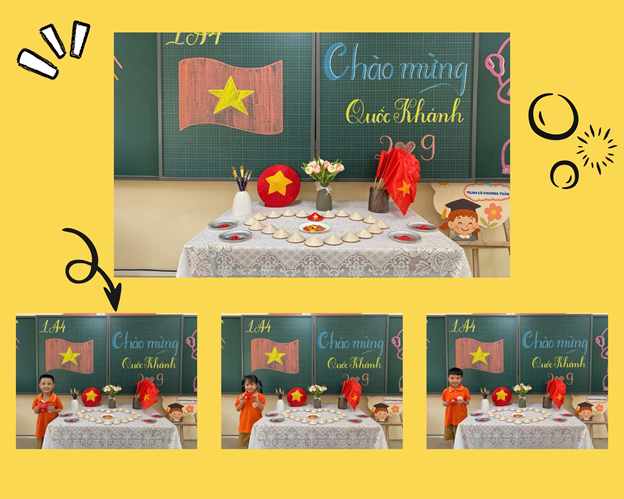 Tự hào non sông, lan tỏa niềm vui ngày lễ lớn tại khối 1 trường Tiểu học Hoàng Hoa Thám
