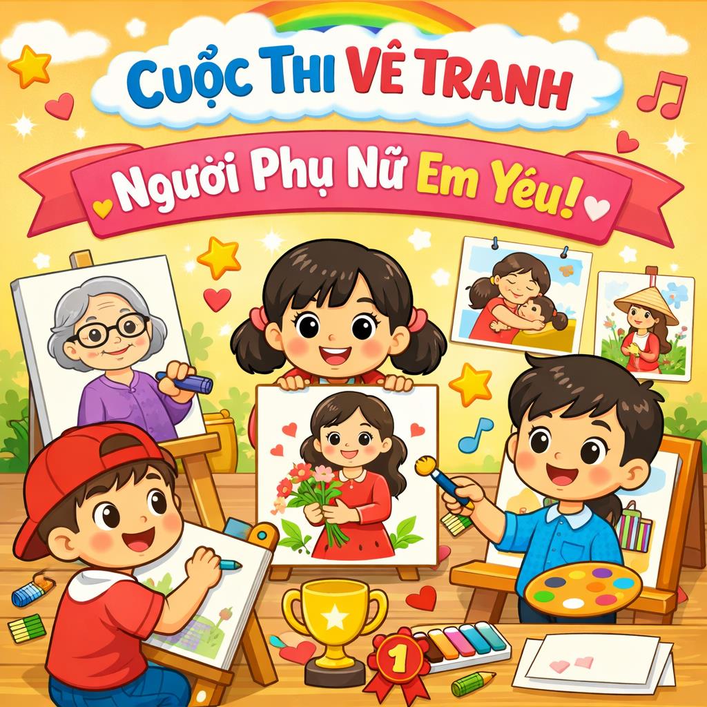 🎨 Thể lệ Cuộc thi vẽ tranh “Vẽ người phụ nữ em yêu” - Gửi trọn yêu thương qua từng nét vẽ 💖