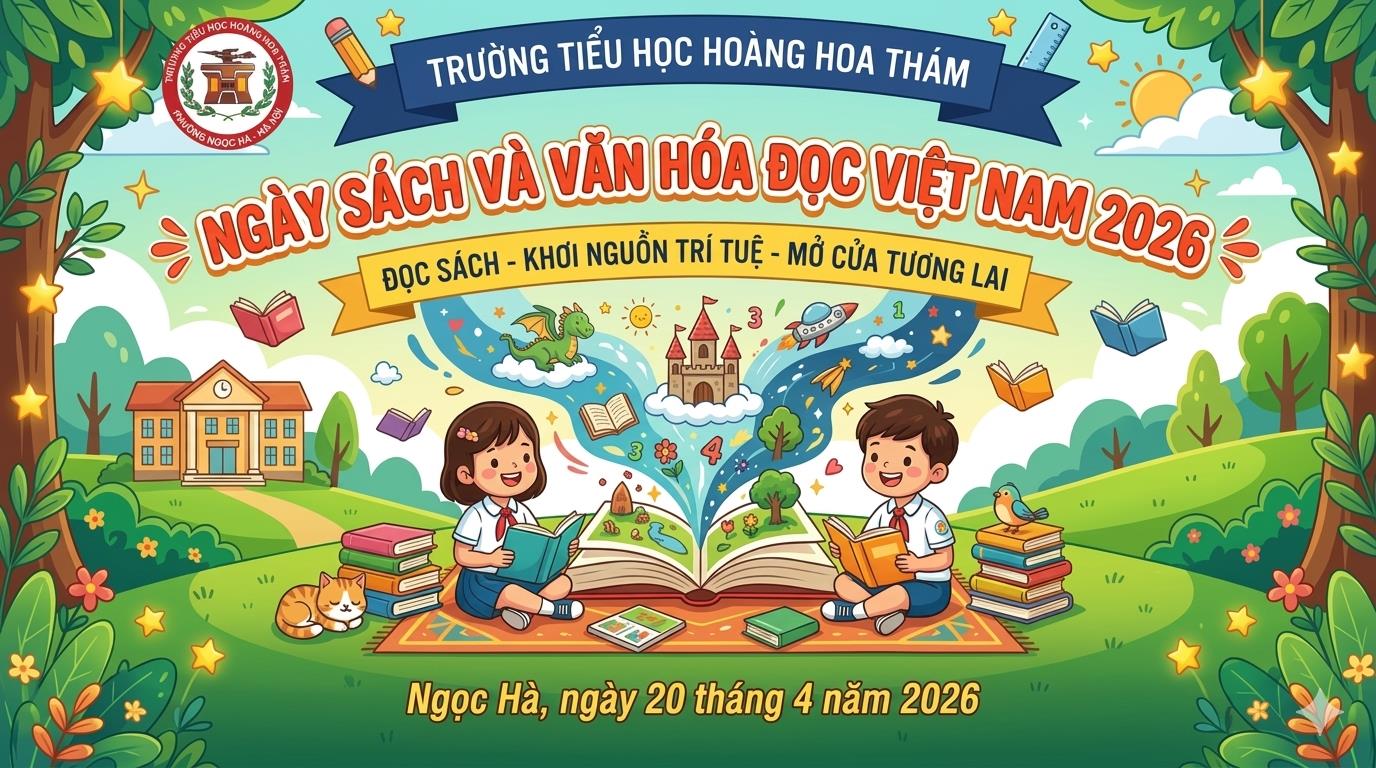 Lan tỏa tình yêu sách – rộn ràng Ngày Sách và Văn hóa đọc Việt Nam 2026 tại trường Tiểu học Hoàng Hoa Thám