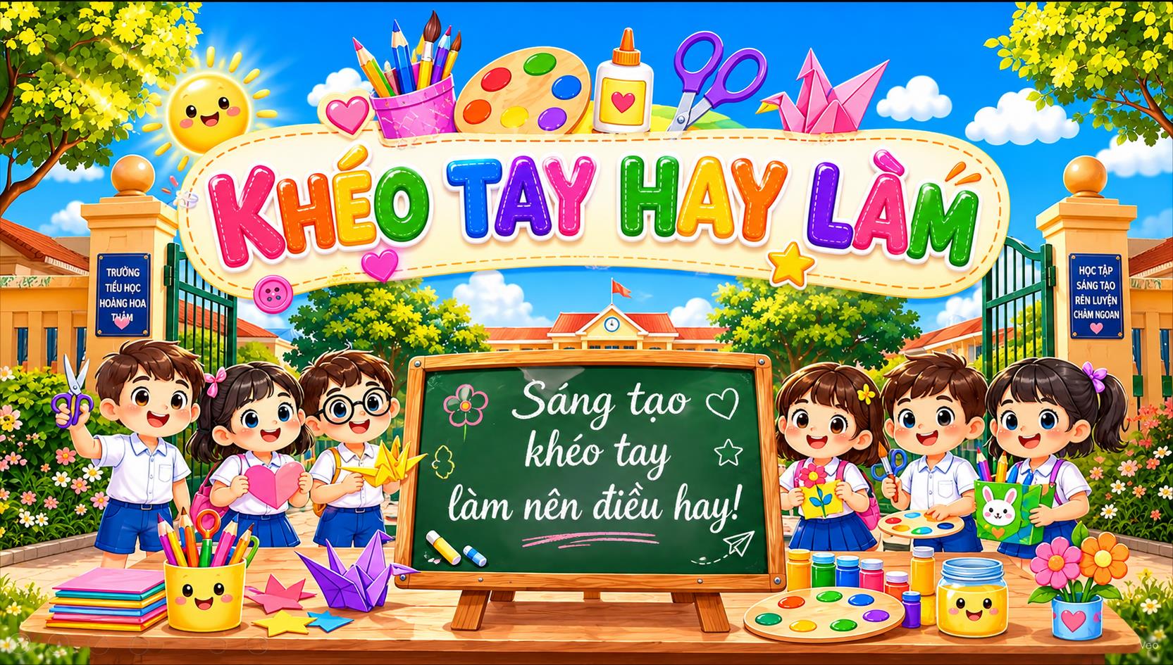 RỰC RỠ SẮC MÀU SÁNG TẠO: HỌC SINH KHỐI 3 TRƯỜNG TH HOÀNG HOA THÁM VỚI HOẠT ĐỘNG TẬP THỂ "KHÉO TAY HAY LÀM"