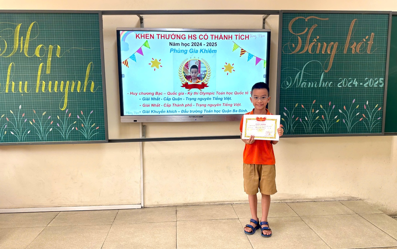 A child holding a certificate AI-generated content may be incorrect.